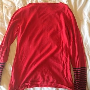Preppy Red Sweater with Black and Gold Detail